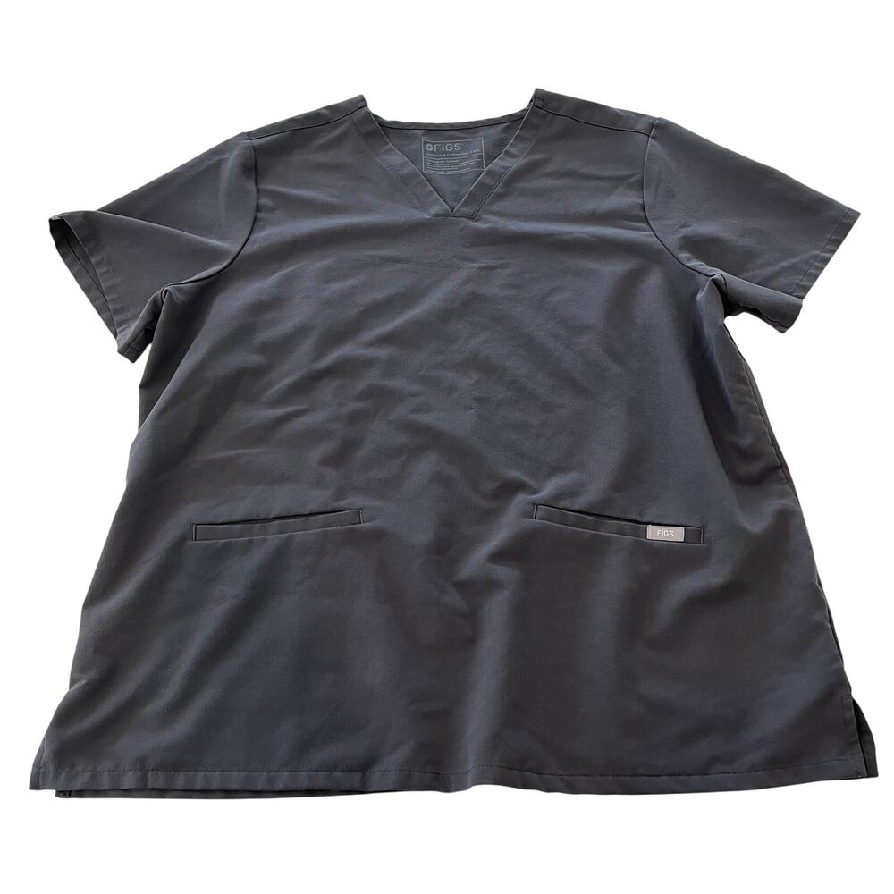 Figs Casma Three-Pocket Scrub Top Charcoal Gray Size XXL